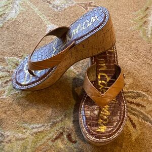 Sam Edelman Sandals 7.5. Dark tan leather strap. Lightly used.